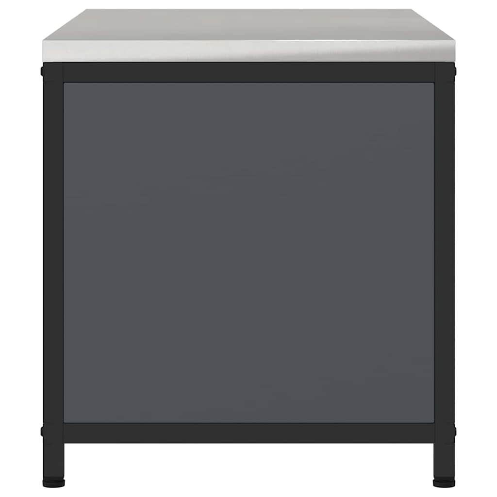 Kitchen Storage Cabinet with Shelf with Door Anthracite Steel
